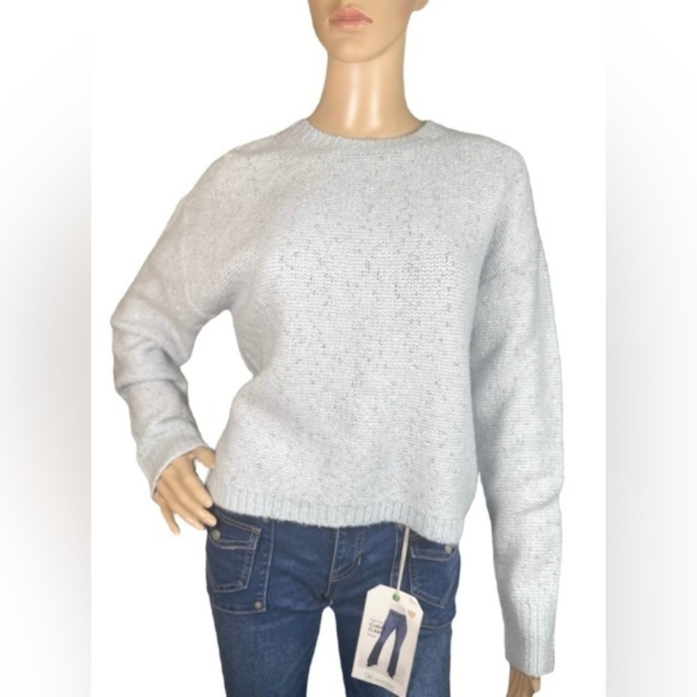 Calvin Klein Women's Long Sleeve Crewneck Metallic Sweater